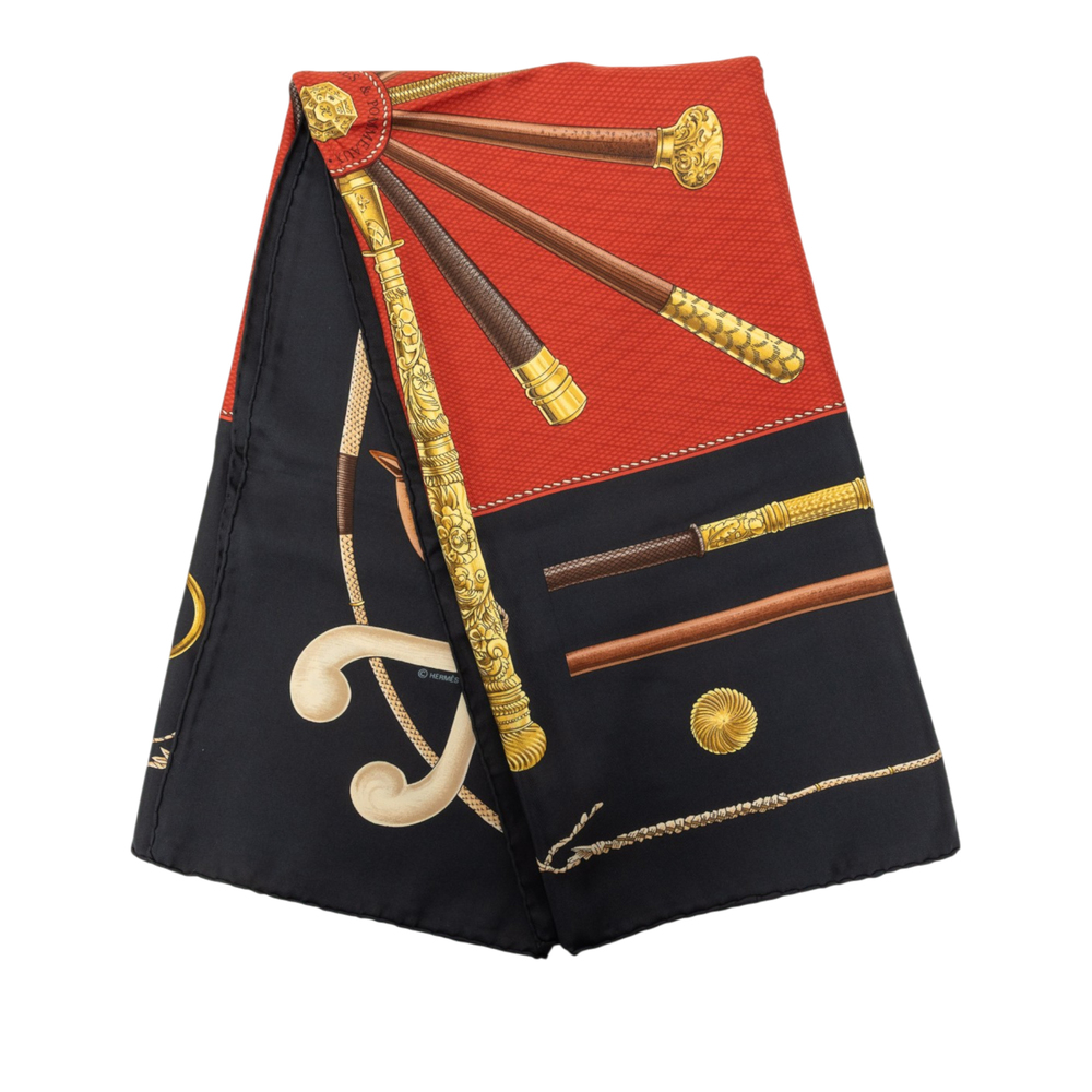 Pre-Loved Hermes Cannes et Pommeaux Silk Scarf 90